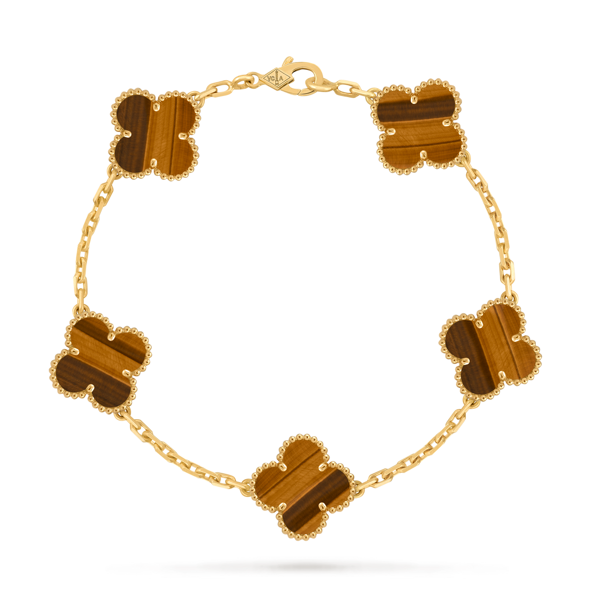 Van Cleef Vintage Alhambra 5 Motifs Tiger's Eye