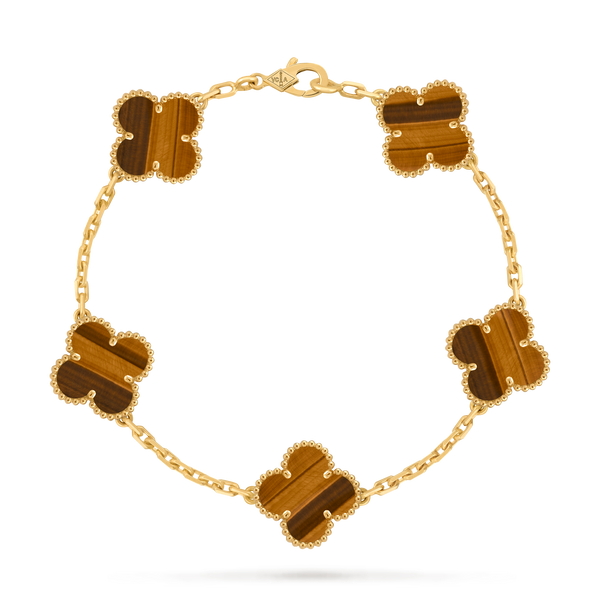 Van Cleef Vintage Alhambra 5 Motifs Tiger's Eye