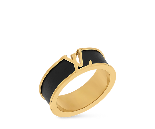 Louis Vuitton Bague LV Initiales Cuir Noir
