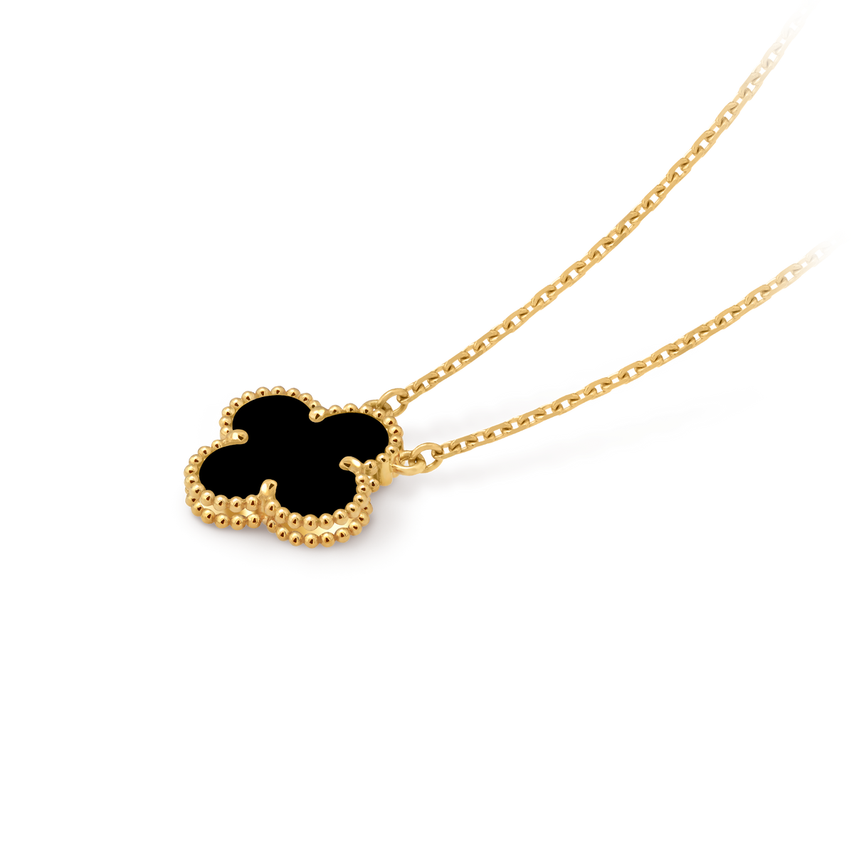Van Cleef Collier Vintage Alhambra Or Jaune Onyx