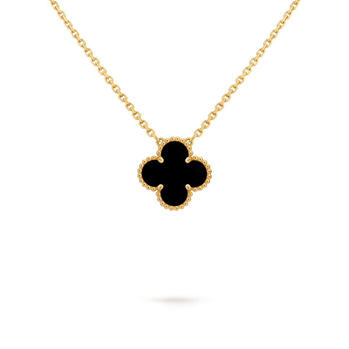 Van Cleef Collier Vintage Alhambra Or Jaune Onyx