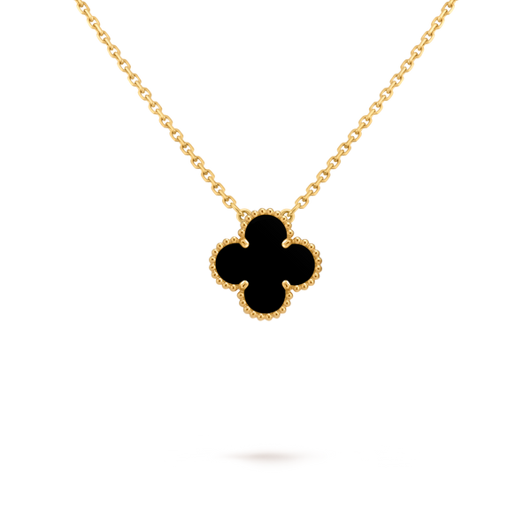 Van Cleef Collier Vintage Alhambra Or Jaune Onyx