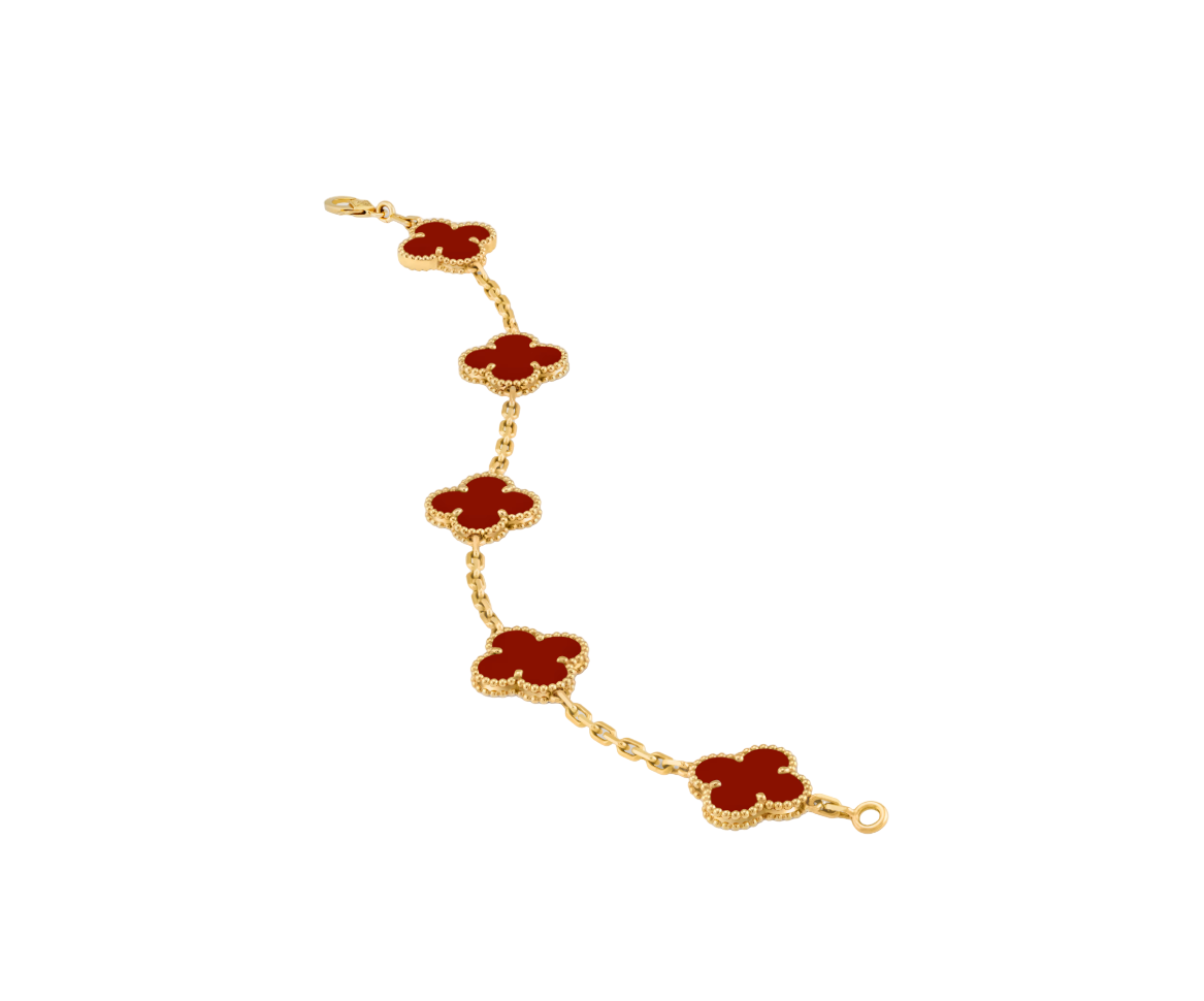 Van Cleef Vintage Alhambra 5 Motifs Carnelian