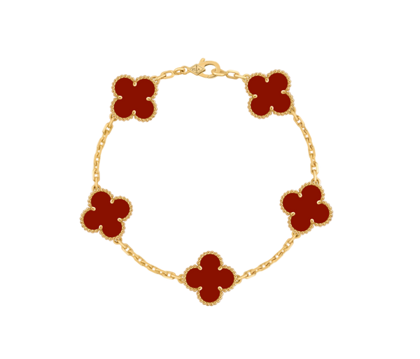 Van Cleef Vintage Alhambra 5 Motifs Carnelian