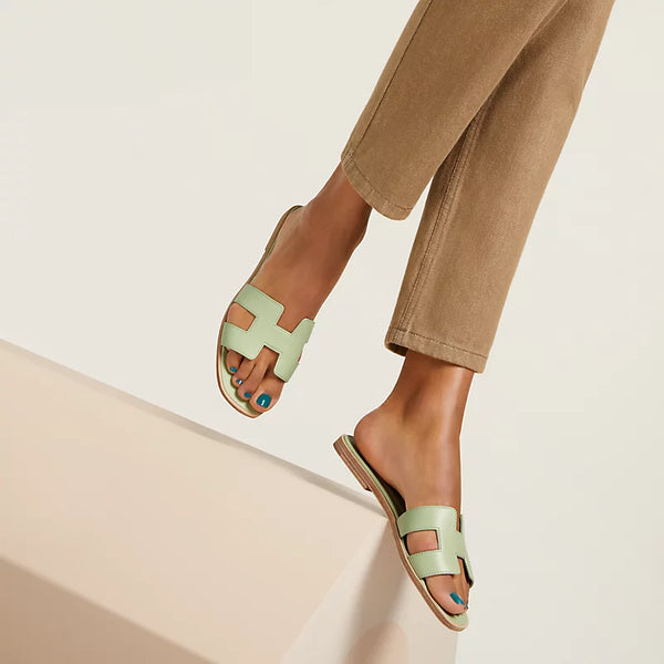 Hermes Sandales Vert de mer