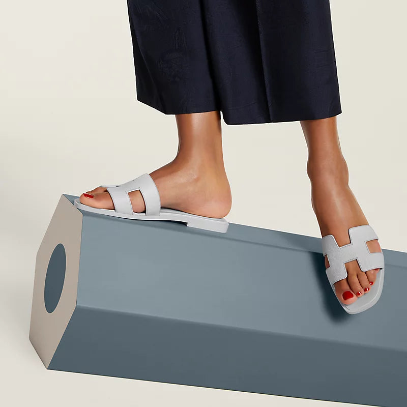 Hermes Sandales Bleu glacier