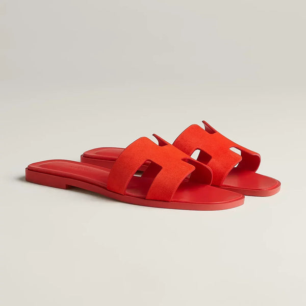 Hermes Sandales Rouge Grenadine
