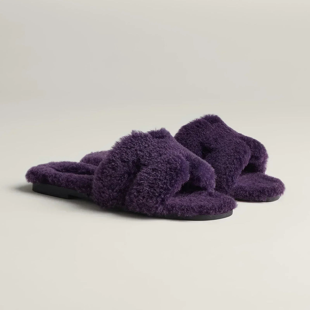Hermes Sandales violet foncé