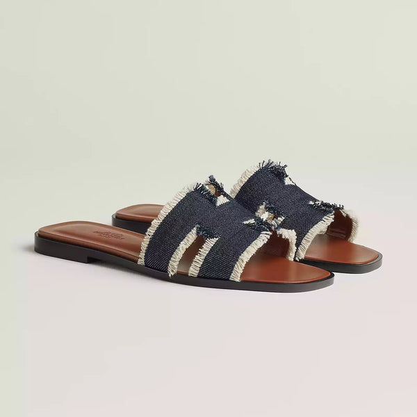 Hermes Sandales Bleu brut