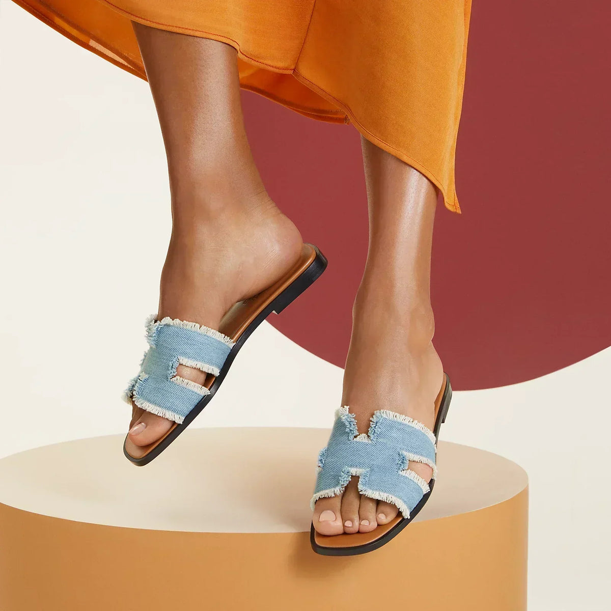Hermes Sandales Bleu clair