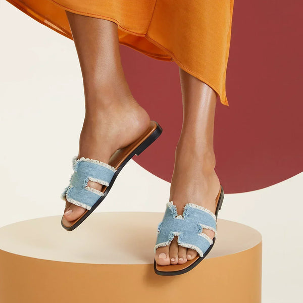 Hermes Sandales Bleu clair