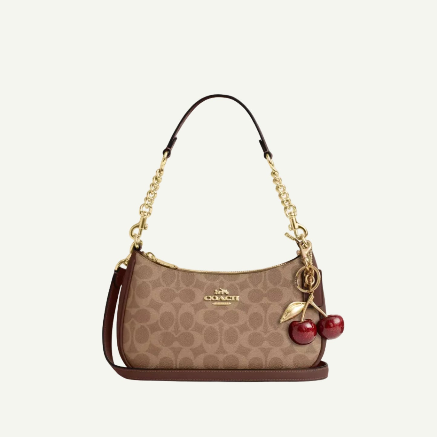 Coach Sac Teri Toile Marron