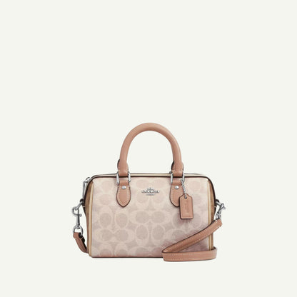 Coach Mini sac Bandoulière Rowan Beige Toile