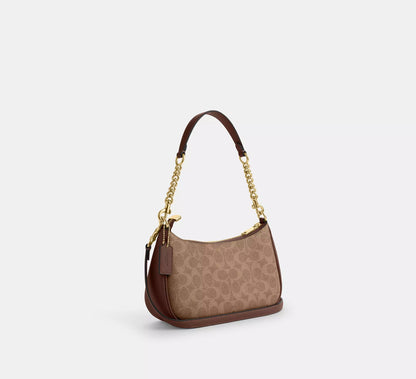 Coach Sac Teri Toile Marron