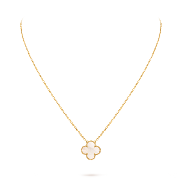 Van Cleef Collier Vintage Alhambra Or Jaune Nacre Blanche