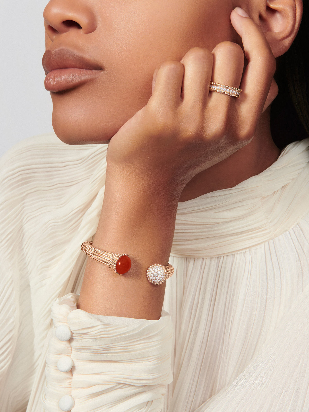 Van Cleef Bague Perlée Diamants 1 Rang