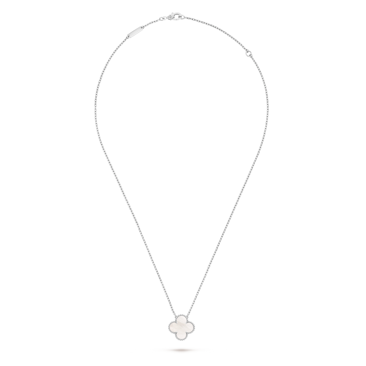 Van Cleef Collier Vintage Alhambra Or Blanc Nacre Blanche